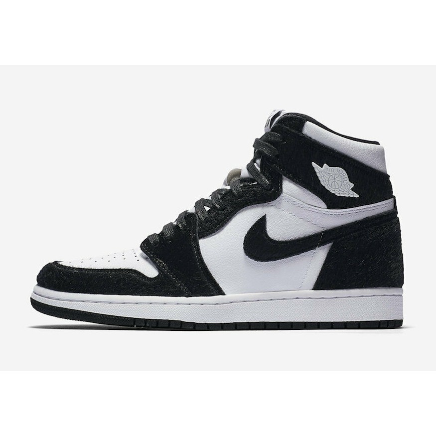 black and white velvet jordan 1