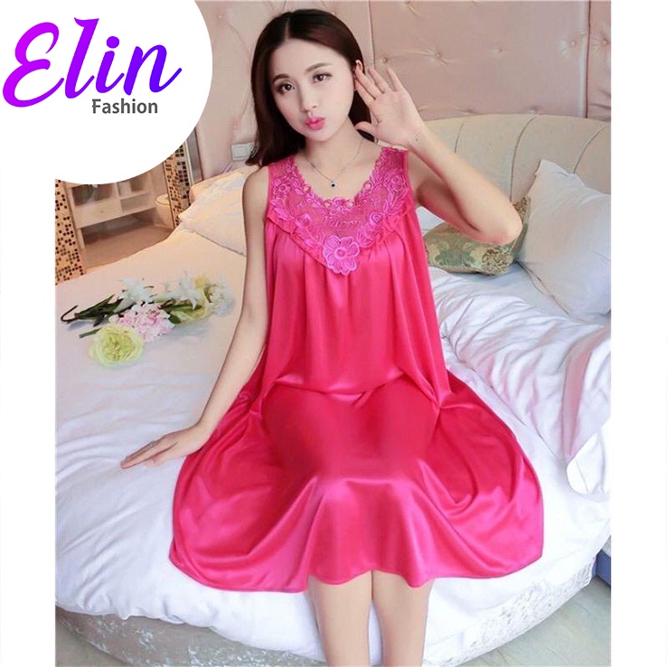 Dress Lingerie Happy Import - Lingerie Jumbo Size Nightgown - Satin ...