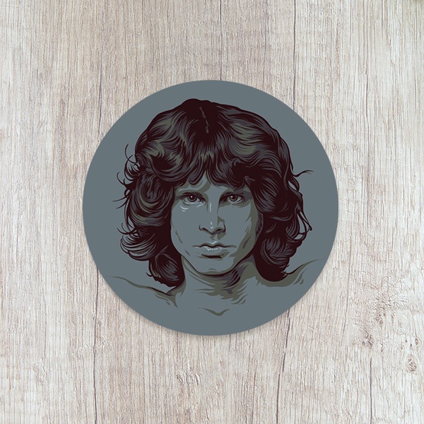 Jim Morrison Sticker - 2 inches in diameter Vinyl Waterproof Sticker ...
