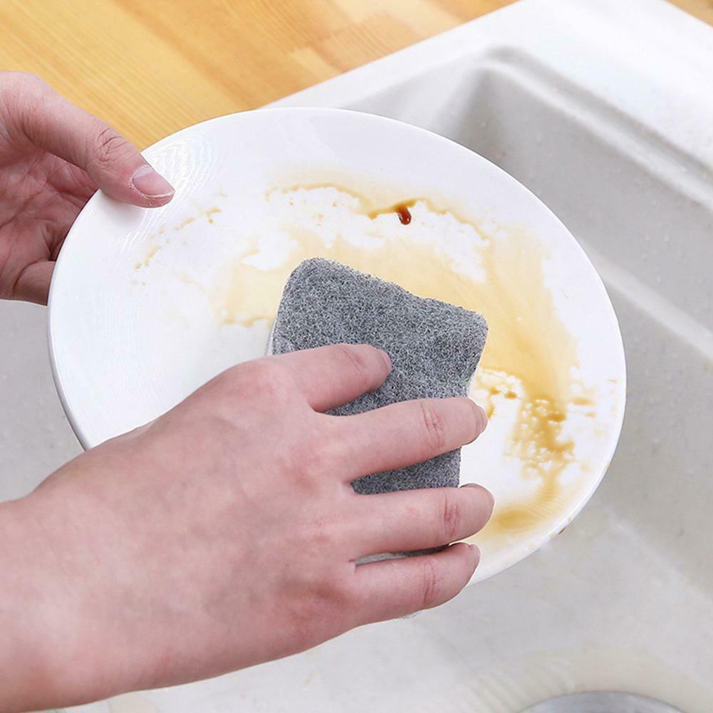 1PCS Gray Double-sided Cleaning Sponge Household Kitchen Dropshipping Restaurant Cloth Cleaning J8C3