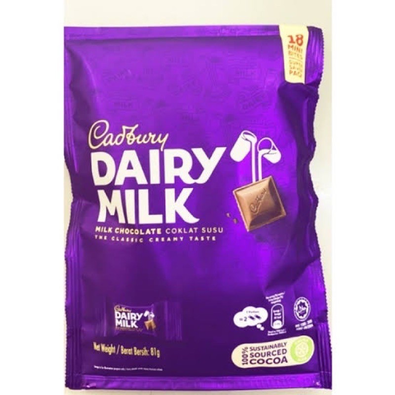 Cadbury Dairy Milk Chocolate 18 Mini Bites Shopee Philippines