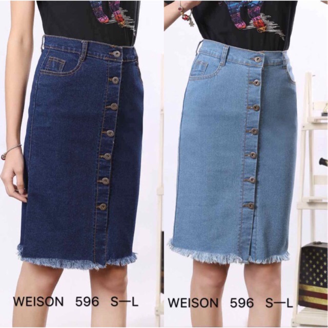 Maong skirt LONG SKIRT W/ POCKET#596 | Shopee Philippines