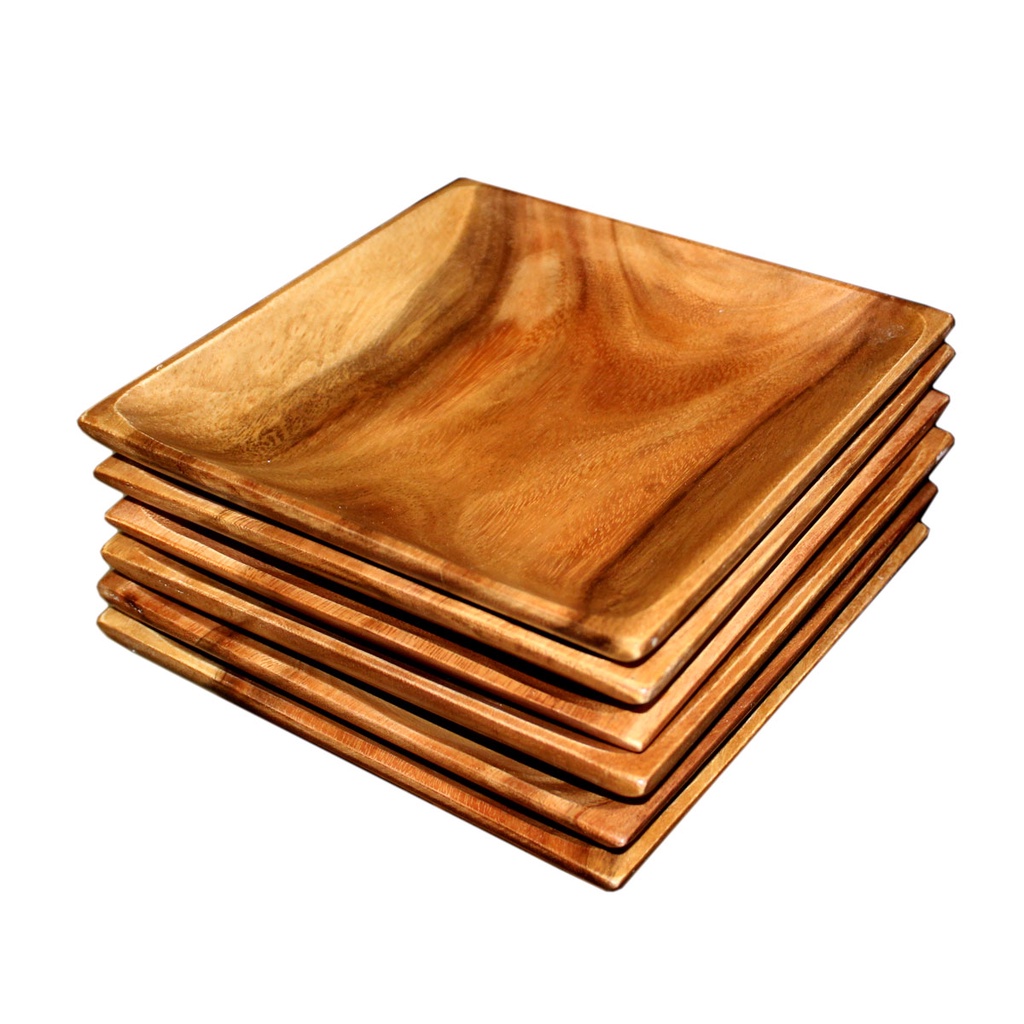 4 PCS Square Wooden Plate 1x8x8 inches Shopee Philippines