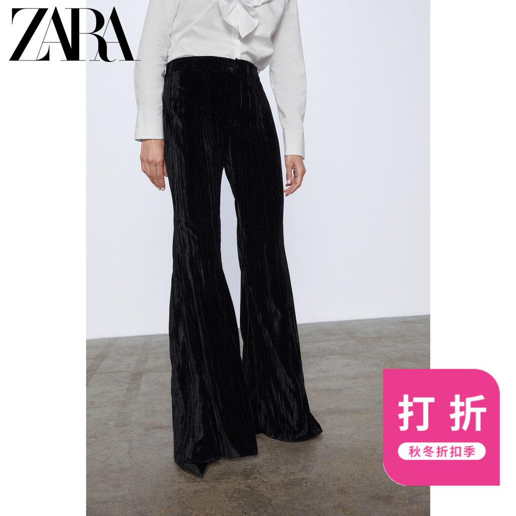 velvet trousers zara