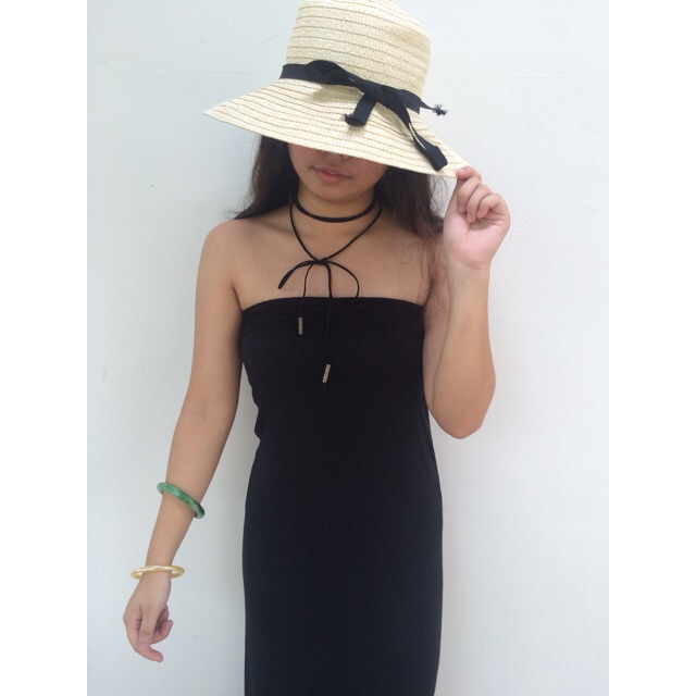 black tube maxi dress