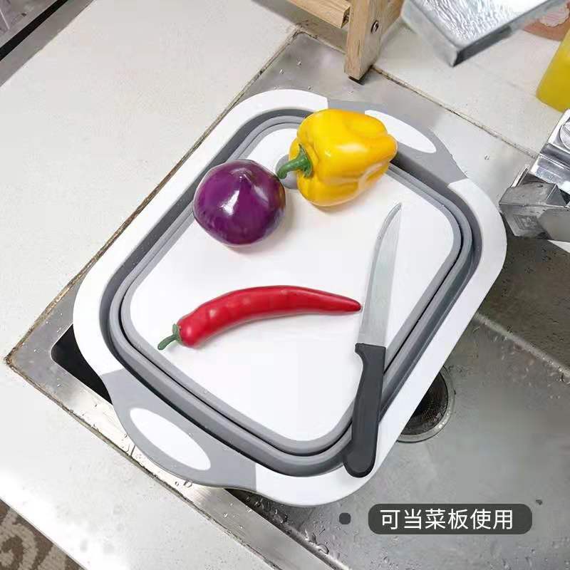 Folding chopping Cutting Board Drain Basket Vegetable Basin