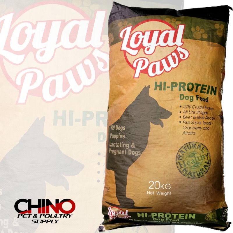 Loyal Paws High Protien Dog Food 20kg. Beef & Rice Recipe for all