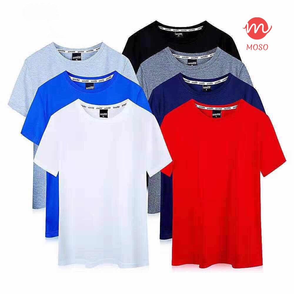 MOSO UNIFIT Plain Round Neck Basic T-Shirt Unisex Cotton Casual TShirt ...