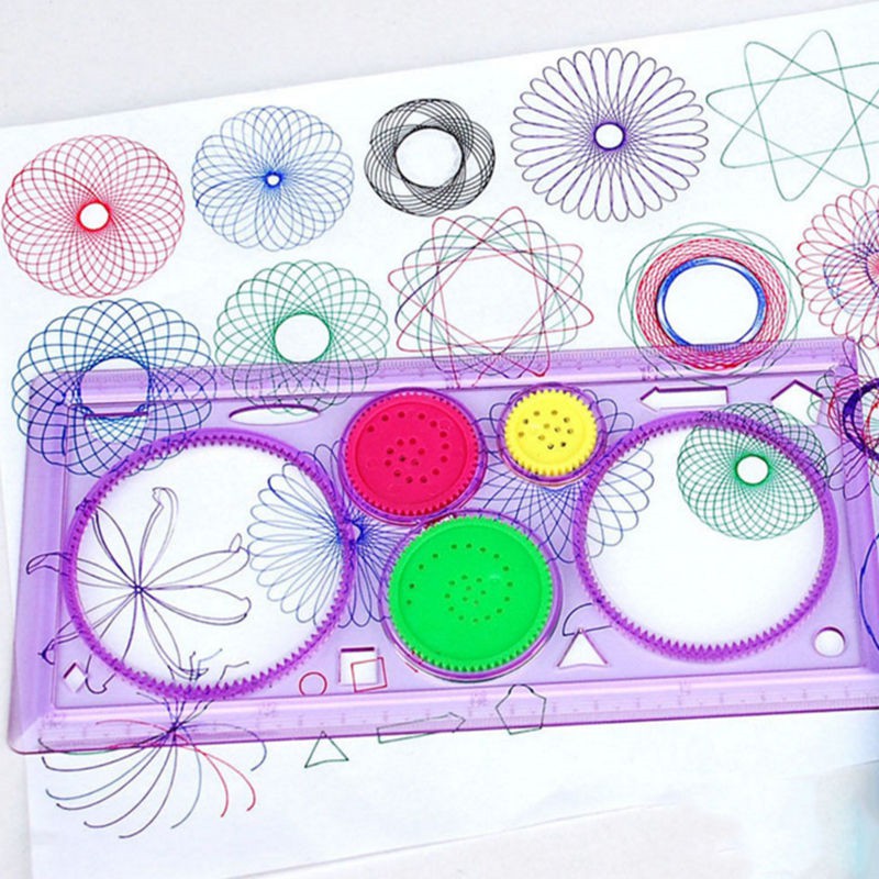 1Pc Spirograph Geometric Ruler Stencil Spiral Art Classic Toy Stationery Kit