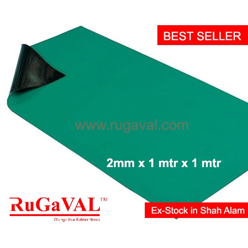 ESD Green Rubber Sheet I SIze2mm(Thick)x1meter(Width)x1meter(L) I Anti