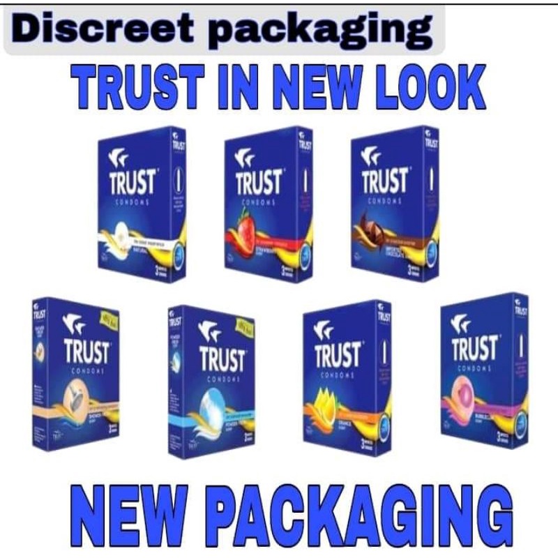 TRUST CONDOM and EZ lubricant ALL VARIANTS, DISCREET PACKAGING (3PCS ...
