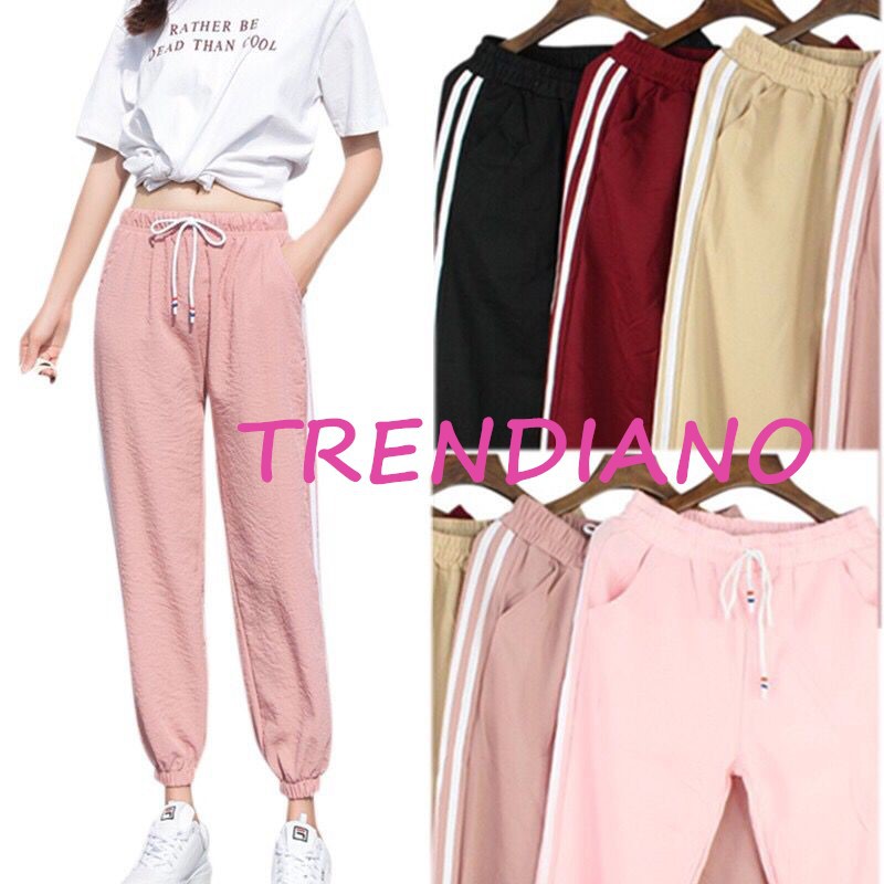 dual stripe track pants