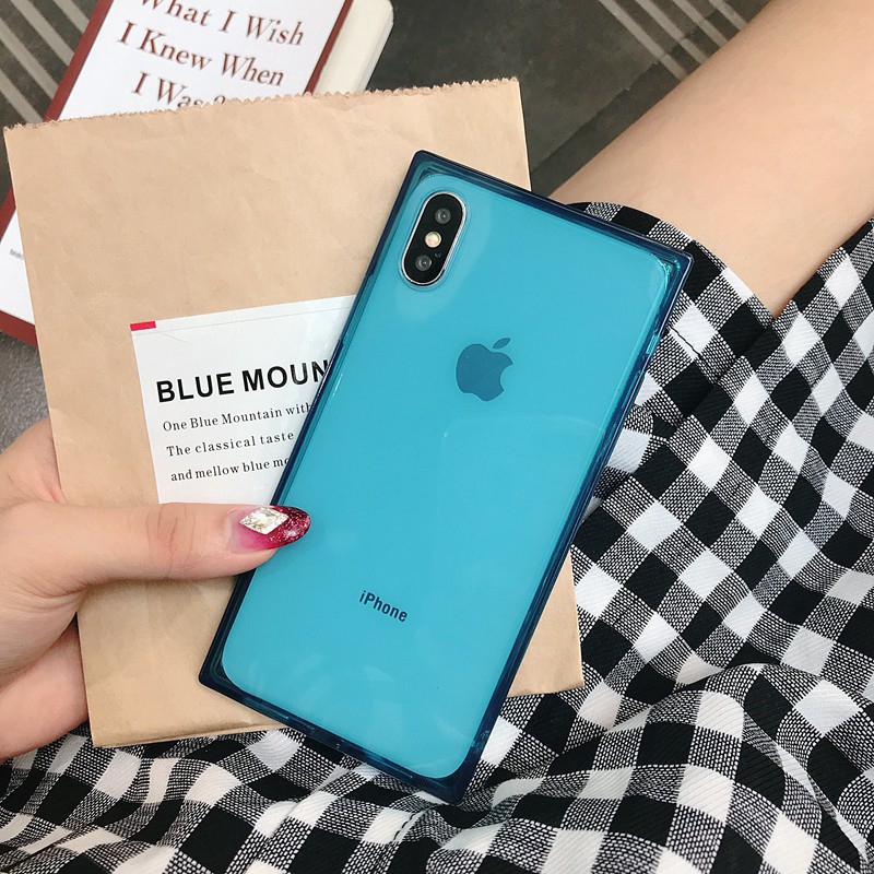 Candy Crystal Clear Square Case Iphone 6 6s 7 8 Plus Shopee