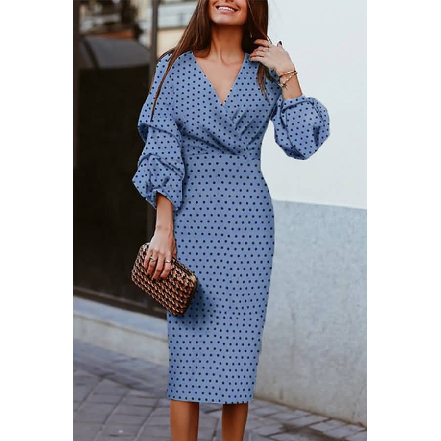 blue polka dot dress