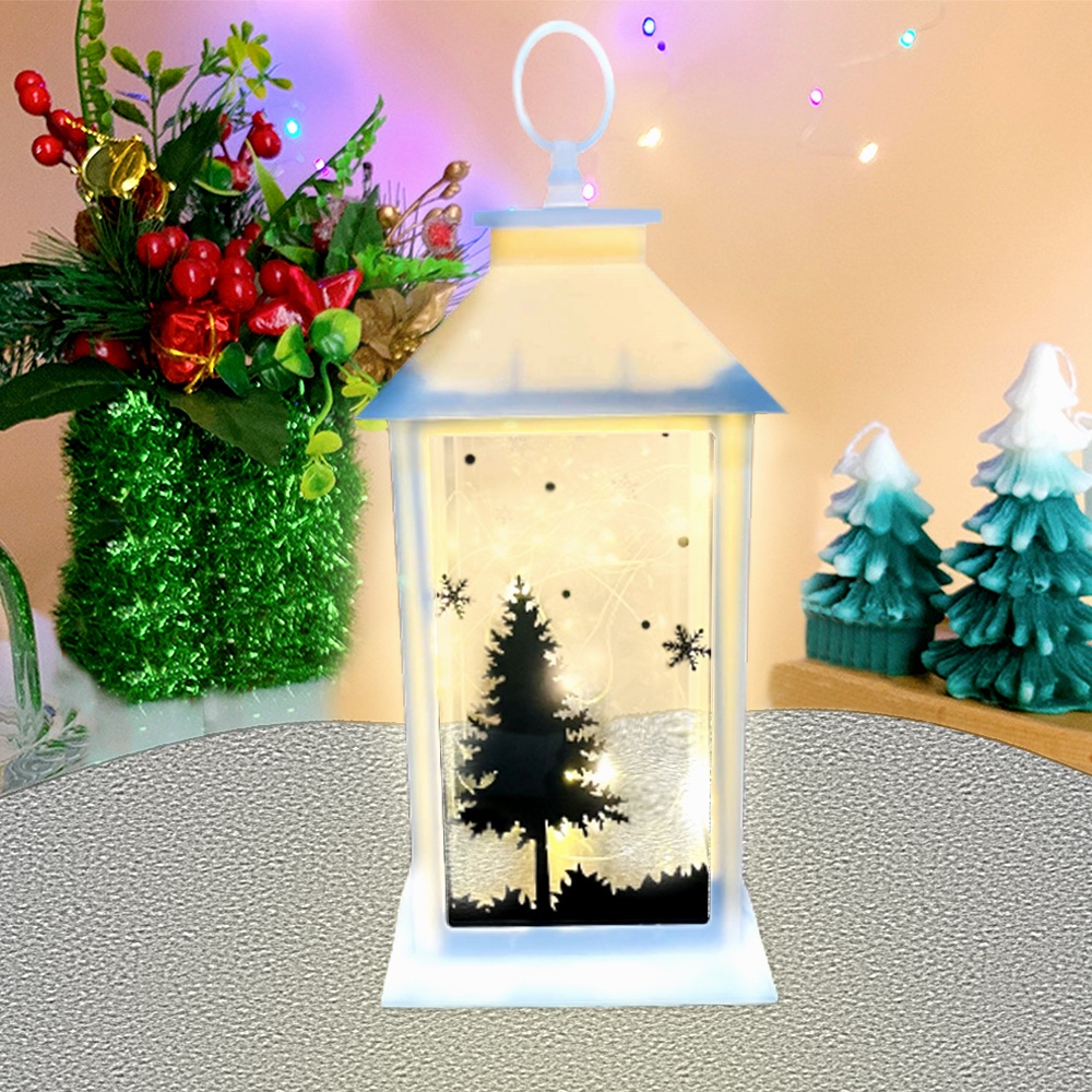 Eden Home Decorative Christmas Lantern With String lights White Color