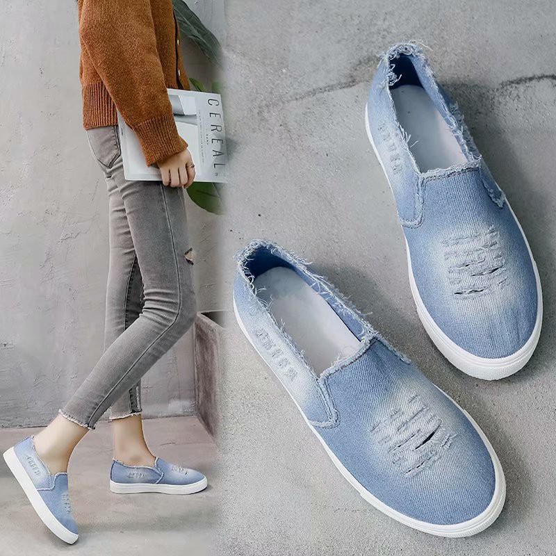 women's denim loafers