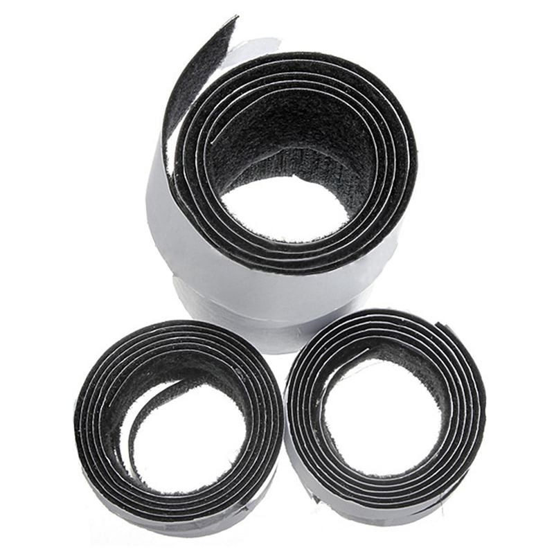 1m x20mm Self Adhesive Sticky Hook And Loop Roll Strap Black