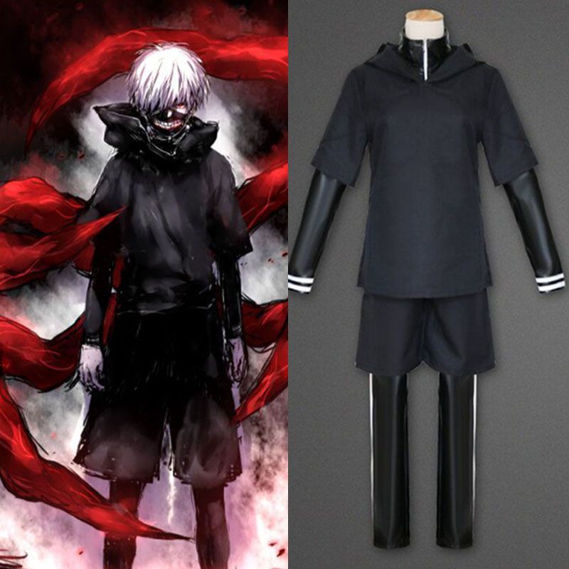 Ready Tokyo Ghoul Kaneki Ken Hoodie Sweater Cosplay Costume Full Outfit ...