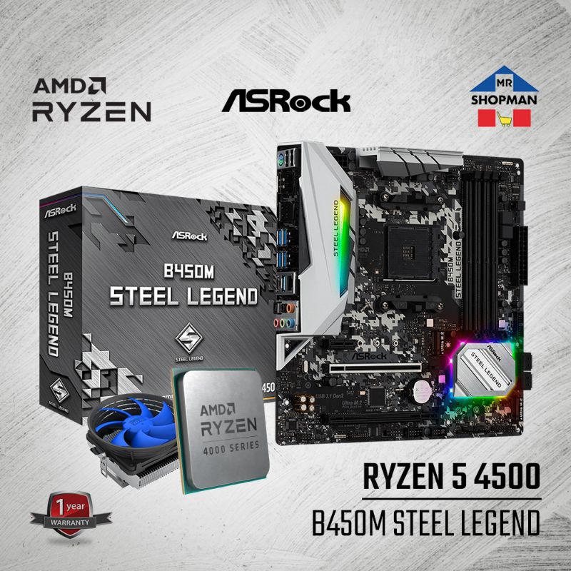 amd-ryzen-3-4100-ryzen-5-4500-processor-w-asrock-b450m-steel-legend