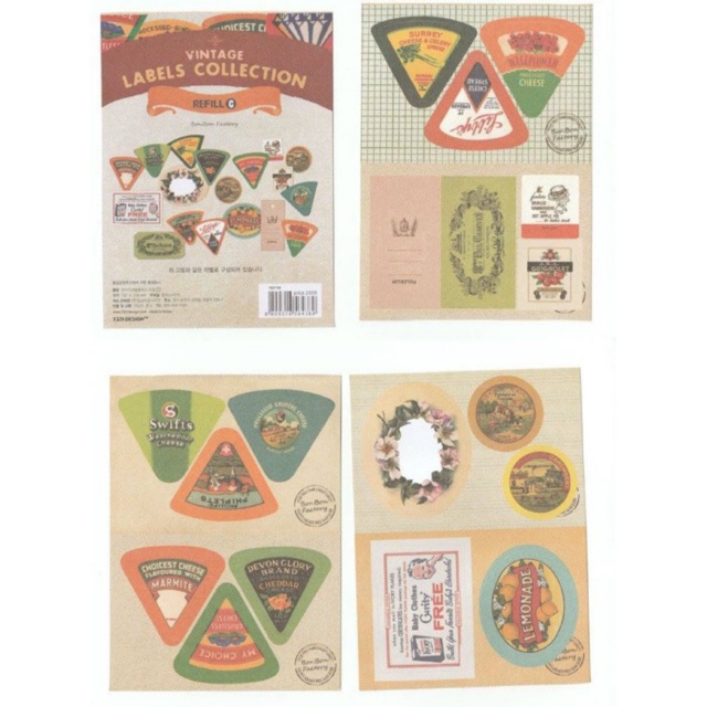 Vintage Labels Collection Sticker - Retro Food Postage Stamp | Shopee ...