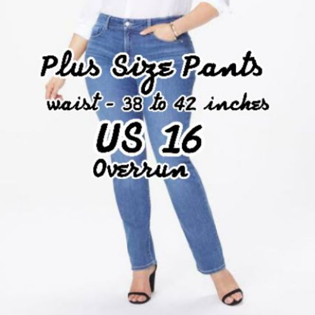 size 16 pants in inches