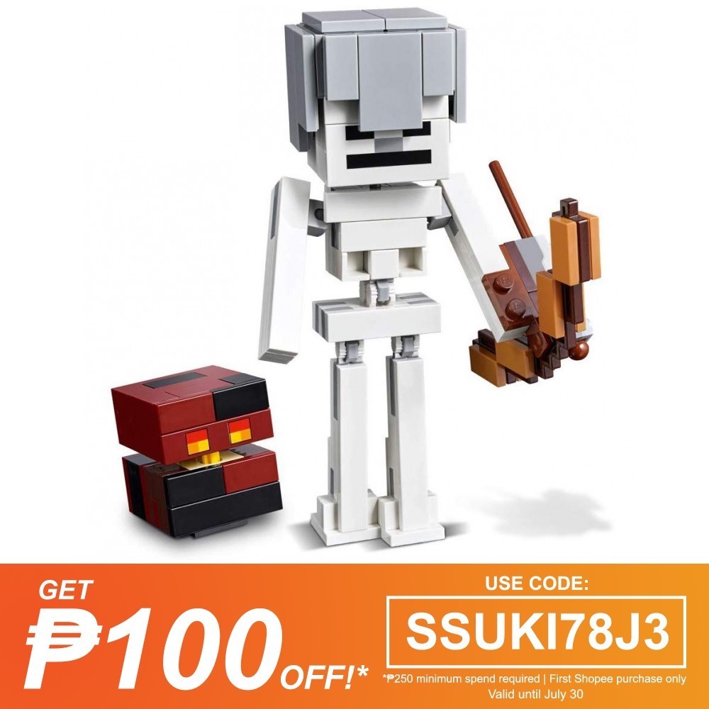 Lego Minecraft Bigfig Skeleton With Magma Cube 142pcs Shopee Philippines