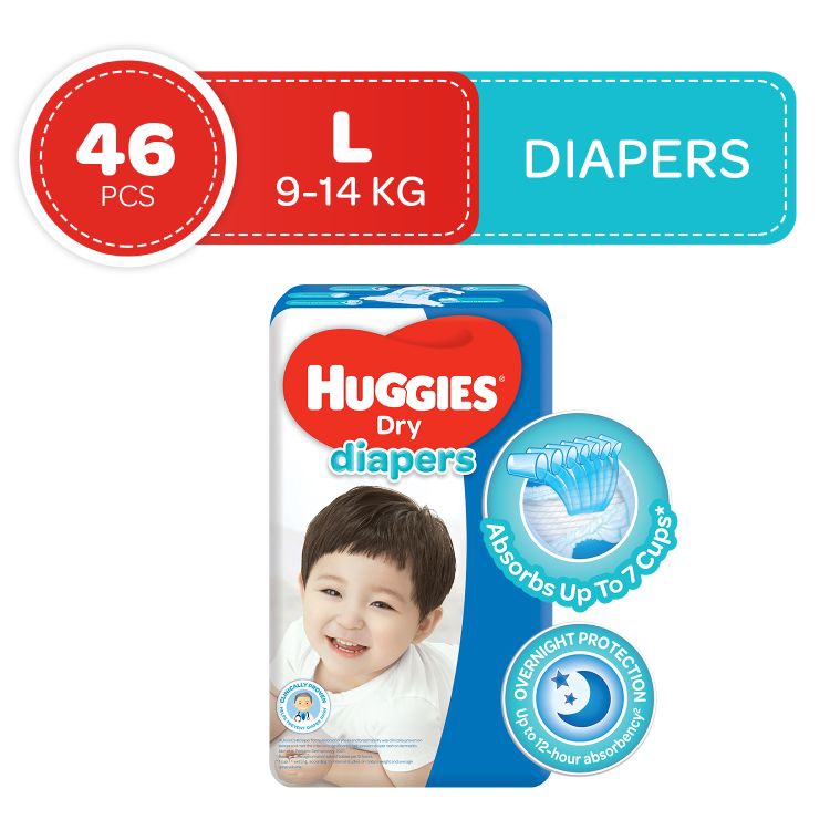 Huggies Dry Diapers Large 46 pcs Shopee Philippines