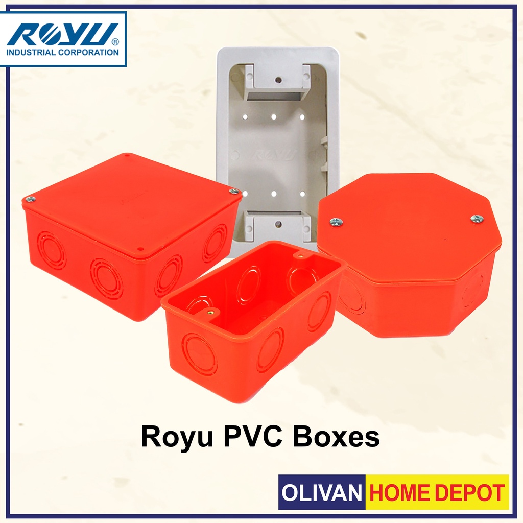 ROYU Original PVC Junction/Utility Boxes with Cover and Screws Shopee