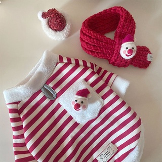New autumn and winter Christmas clothes Free scarf Dog clothes Cat clothes Teddy Hiromi Bichon Small