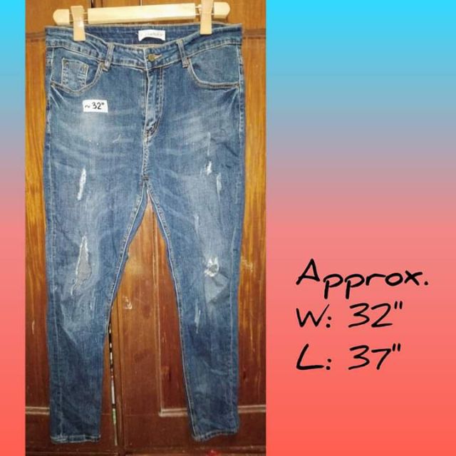 Denim pants - skinny tattered ripped jeans UNISEX | Shopee Philippines