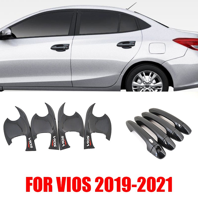 TOYOTA VIOS 20192022 Carbon Fiber Pattern Car Door Handle Bowl Cover