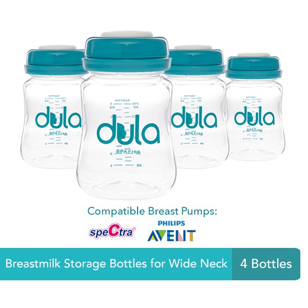Dula Wide Neck Breastmilk Storage Bottles 5oz/150ml 4pack for Spectra