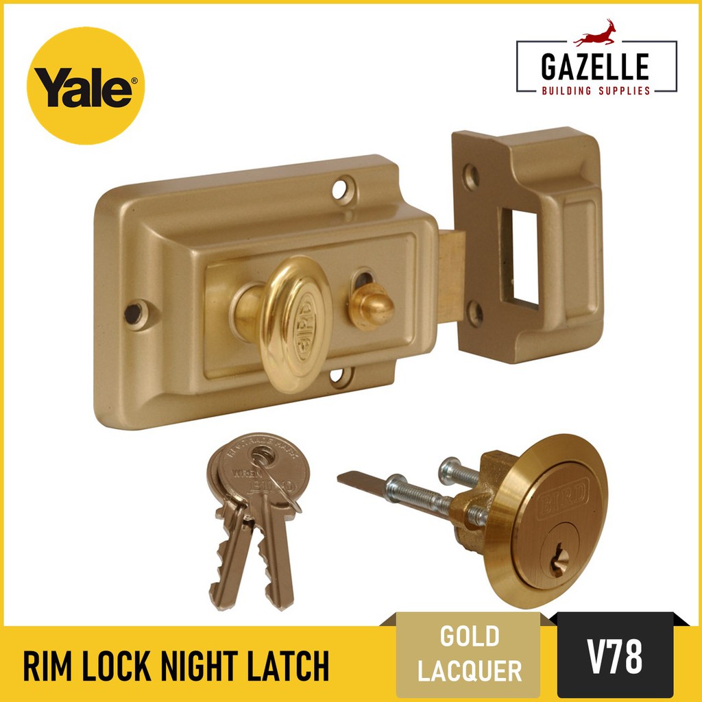 Details about   Avocet Door Lock Night Latch Gold Security Deadlock Bolt Cylinder Rim 3 Keys 