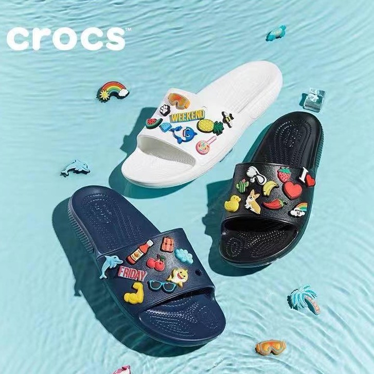 Crocs Classic Slide With Jibbitz Crocs Slides With Jibbitz