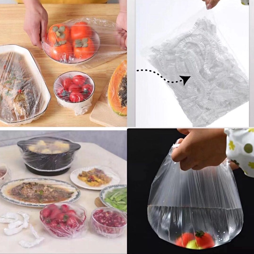 ZH321 Disposable freshkeeping Plastic Reusable Food Storage Covers Elastic Bowl Covers Shopee
