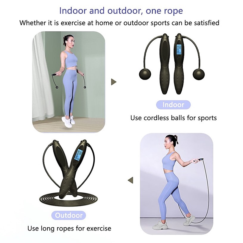 Tali Skipping Digital Jump Rope Counting Calorie Fitness Sport Skipping