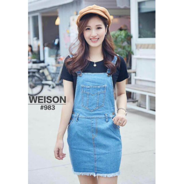 Causal korean style Denim Jumper dress ...