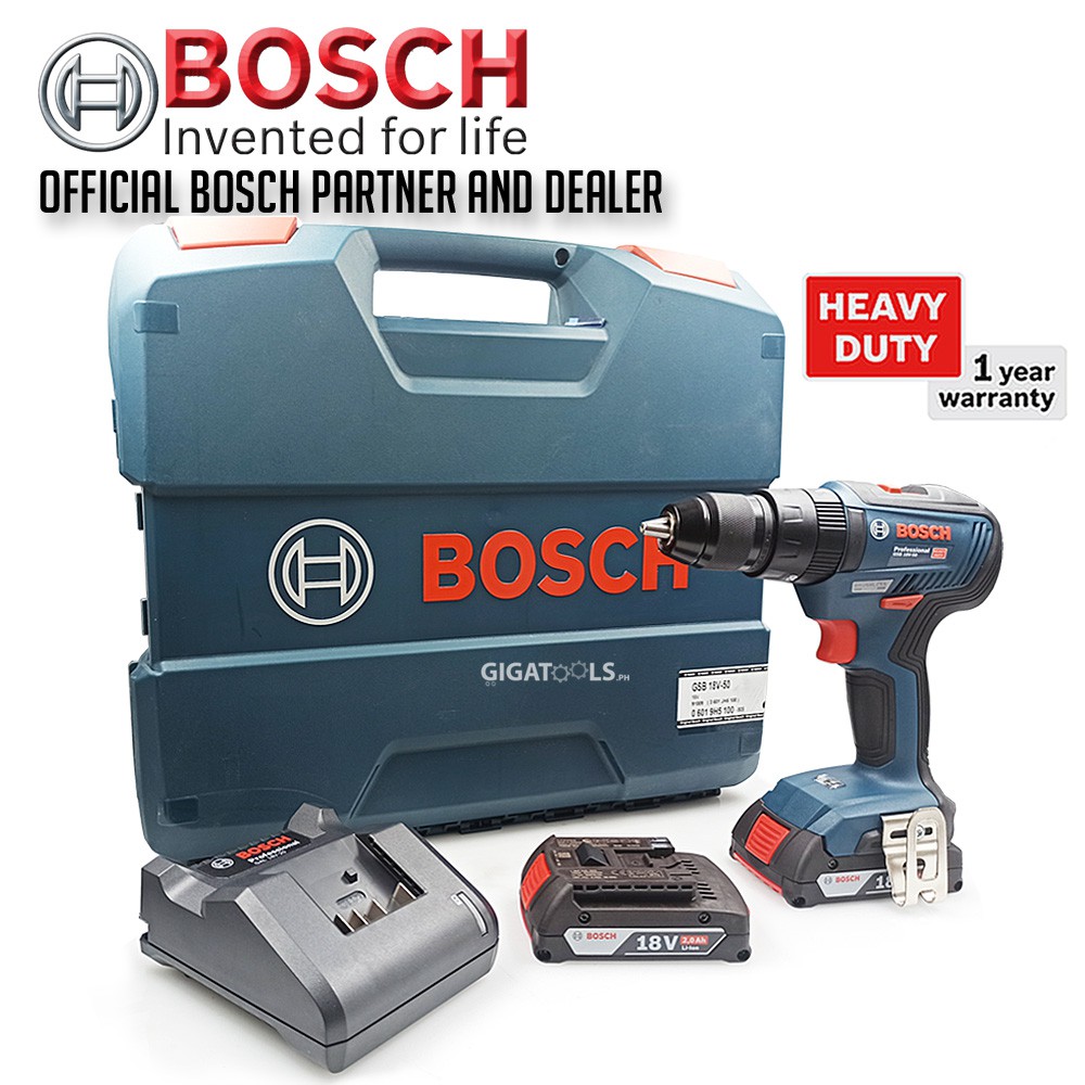 Bosch Gsb 18v 50 Professional Robust Brushless Motor Cordless Impact Drill Set Shopee Philippines