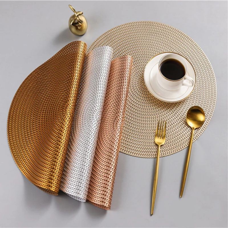 Nordic style PVC Heat Resistance foldable placemat round placemat