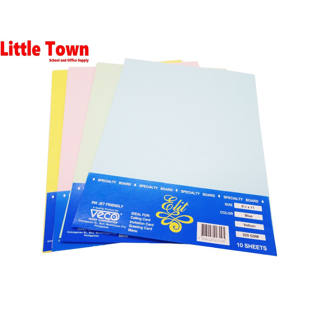 1 Pack Veco Vellum Specialty Board 220gsm Size Short 10 Sheets Shopee