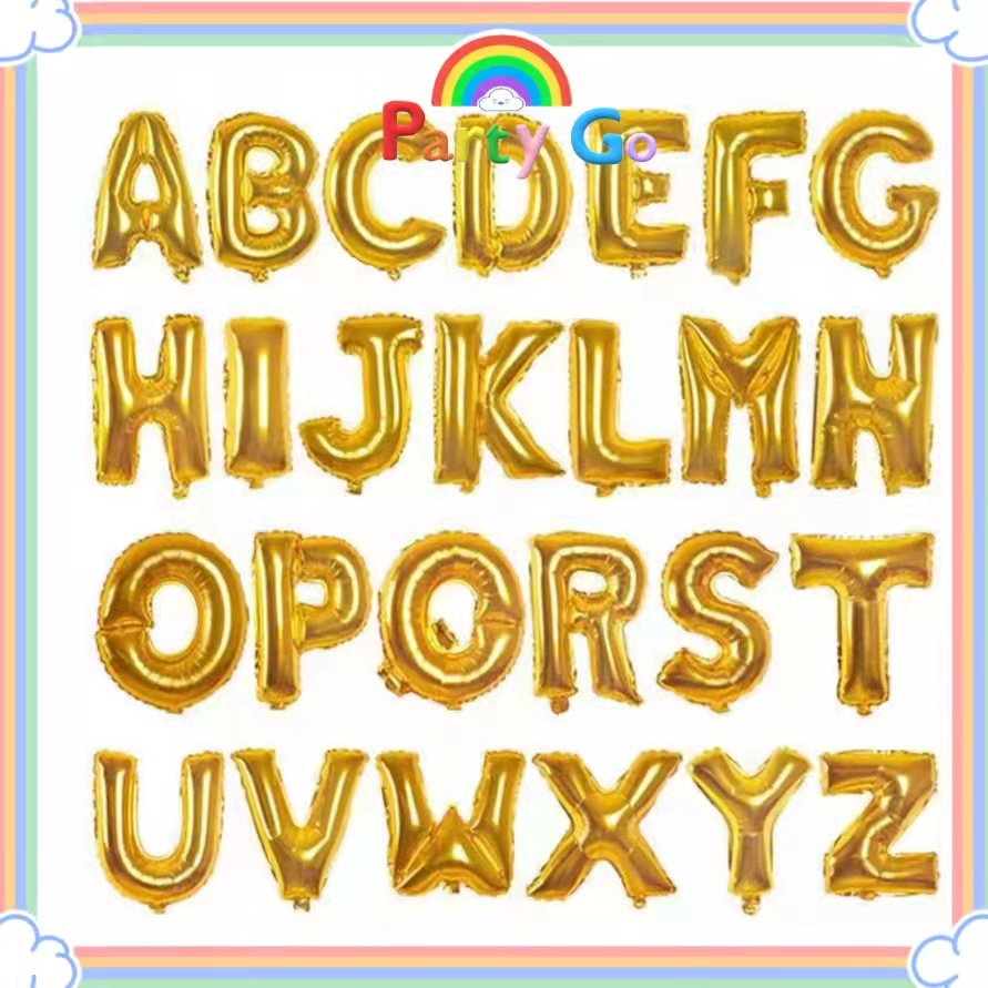 16INCH letter A-Z happy birthday alphanumberic foil Balloons party ...