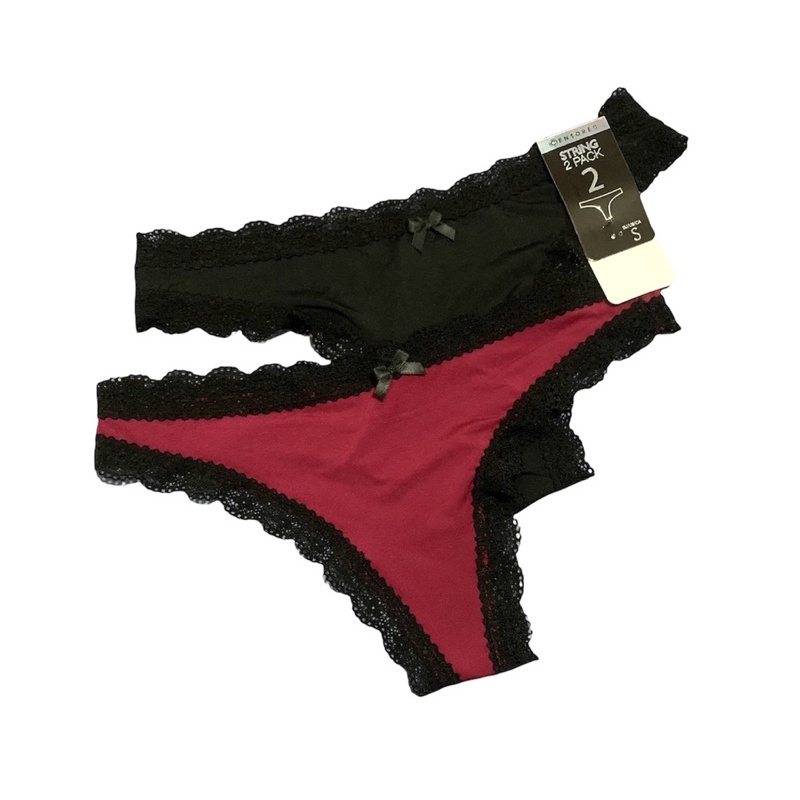 String Panty Lingerie set (black and red) | Shopee Philippines