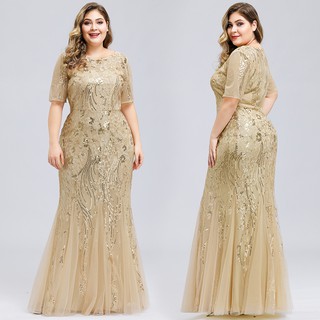 gold formal gowns plus size