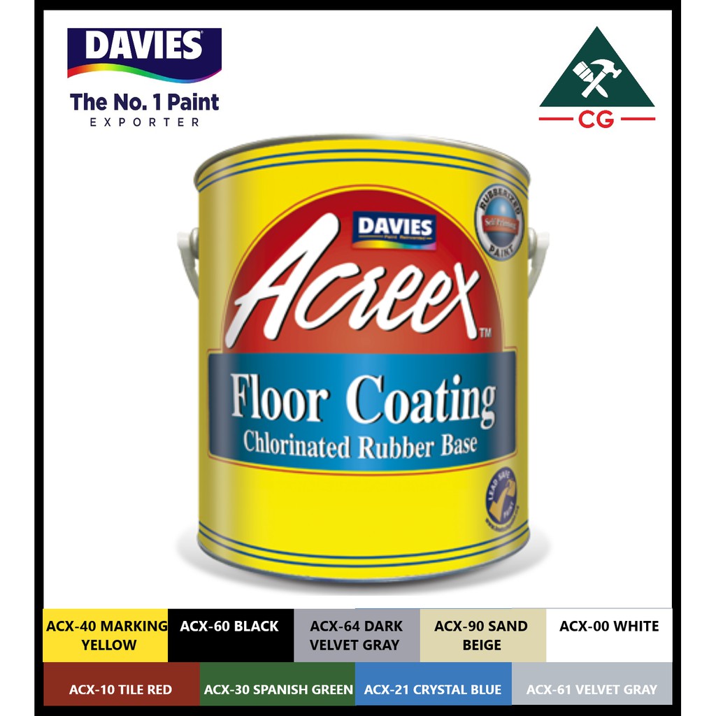 DAVIES 1 liter ACREEX Rubber Based Floor Paint Shopee Philippines