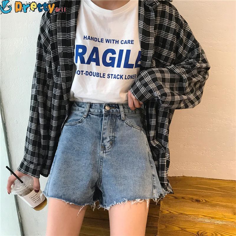 Women Korean Fashion High Waist Denim Shorts Loose Casual Wide Leg Shorts2 Shopee Philippines