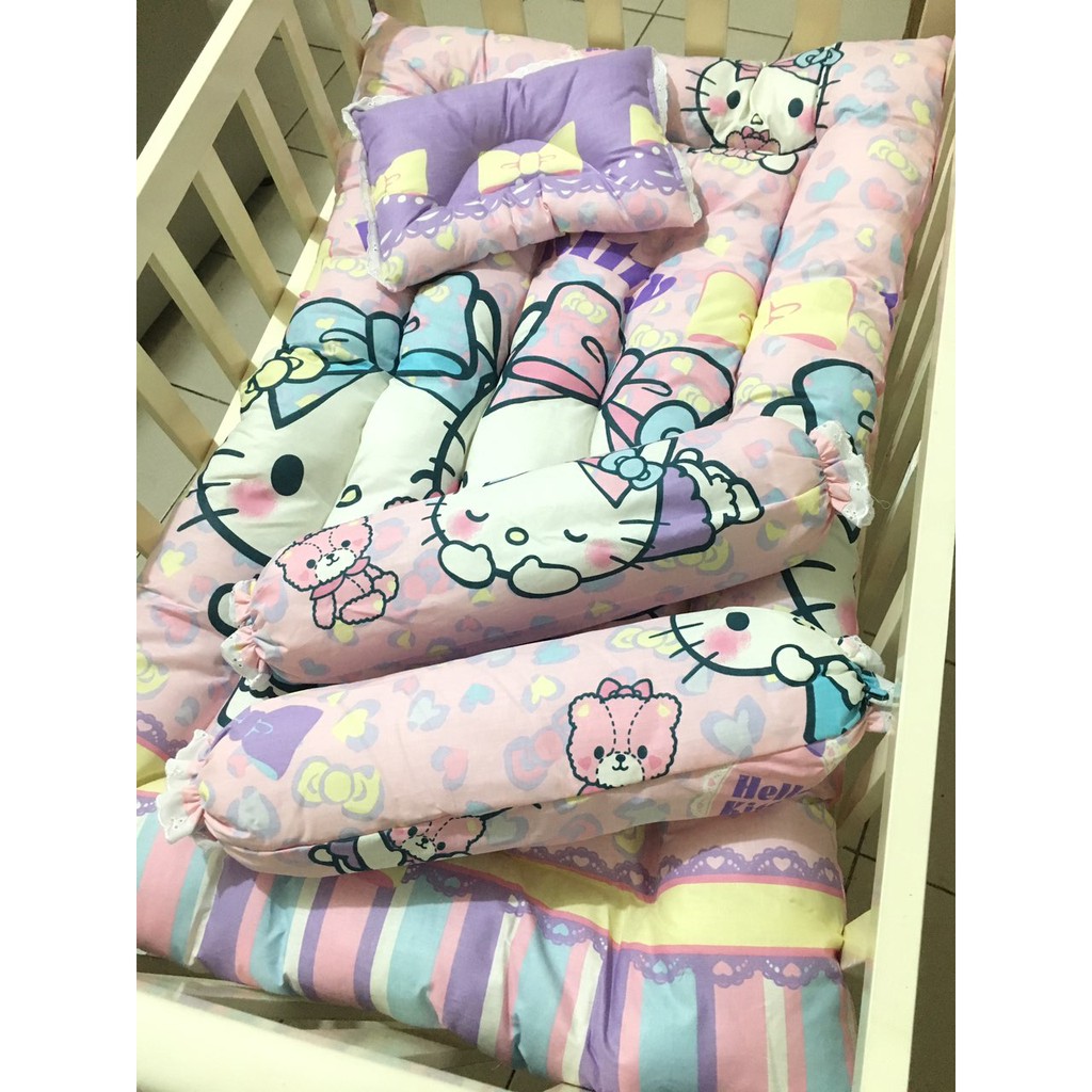 High Quality Baby Crib Comforter Pillows Set Kitty Twins