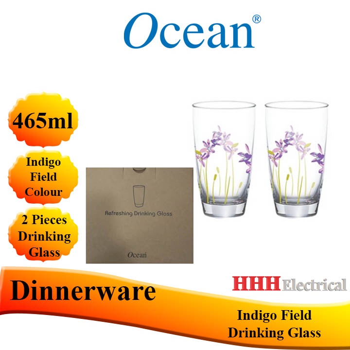 Ocean Refreshing Drinking Glass (2pcs) Indigo Field (465ml) Shopee