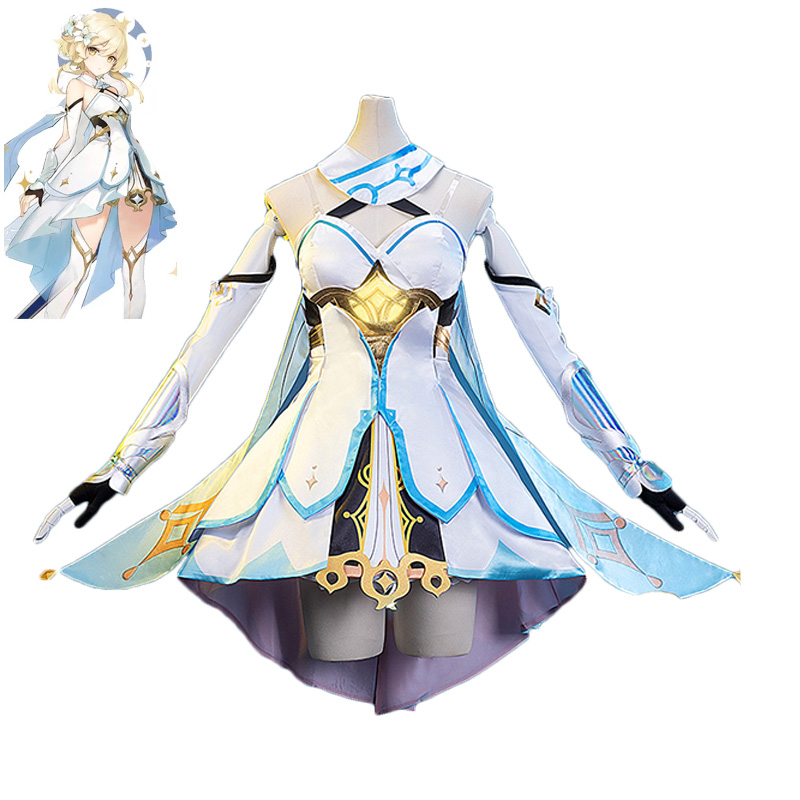 Genshin Impact Cosplay Costume Traveler Lumine Cosplay Costume Women White Costume Halloween Dress S Shopee Philippines