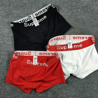Trendy supreme Men's Pure Cotton Briefs Four-Corner Triangle Youth SUP Fabric Comfortable Solid Color Mid-Waist Simple Boxer #1