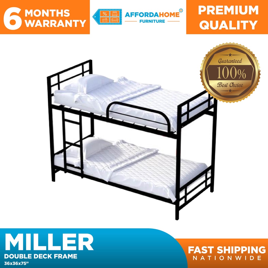 Affordahome Furniture Miller Metal Double Deck Bed Frame 36x36x75